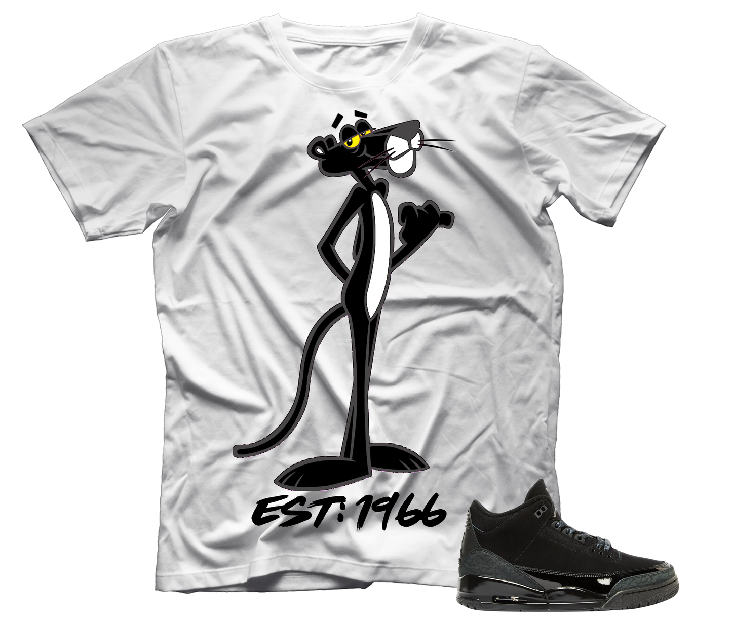 Pink Panther (Tee) Air Jordan 3 Black Cat