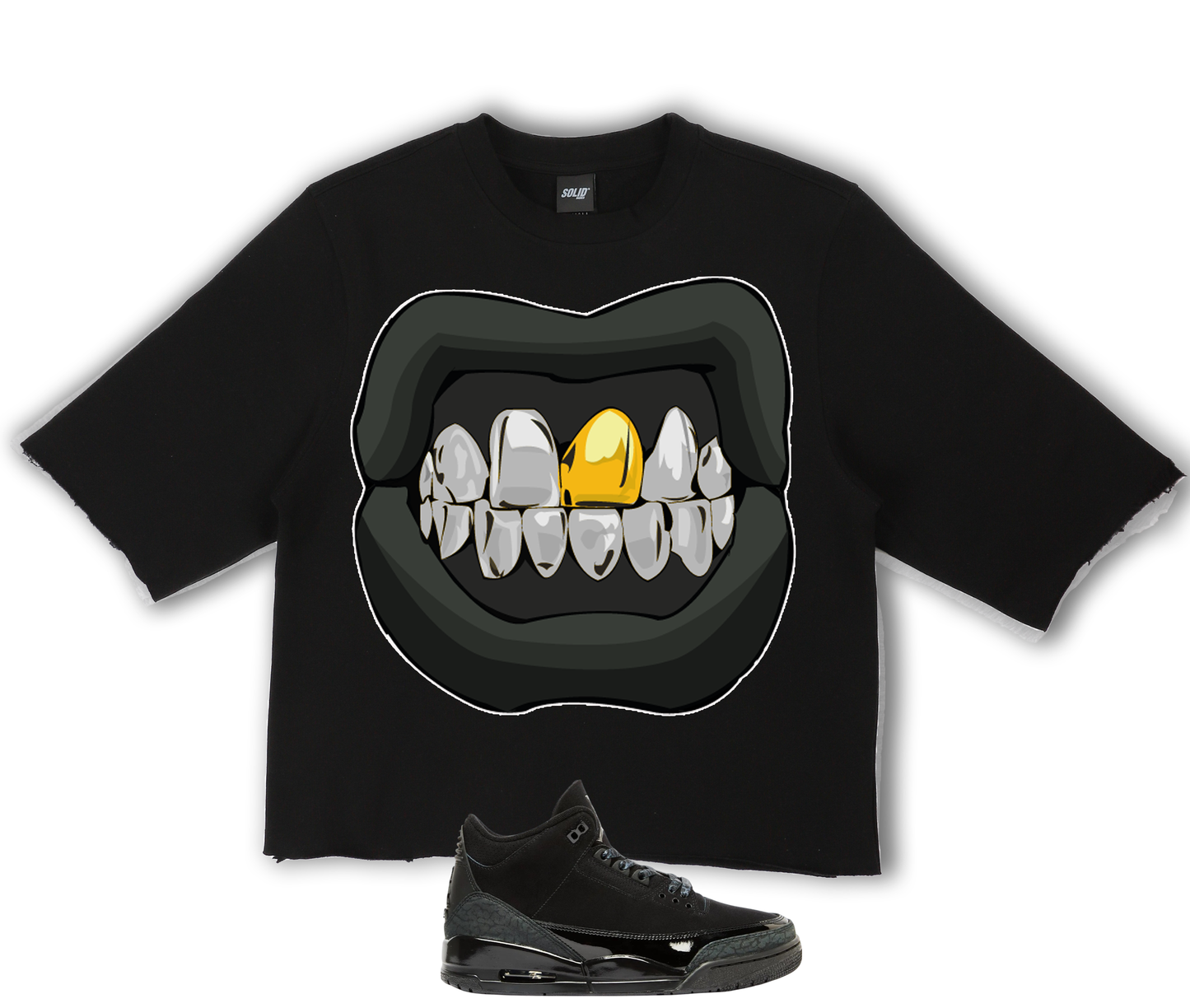 Gold Tooth (Cropped) Air Jordan 3 Black Cat