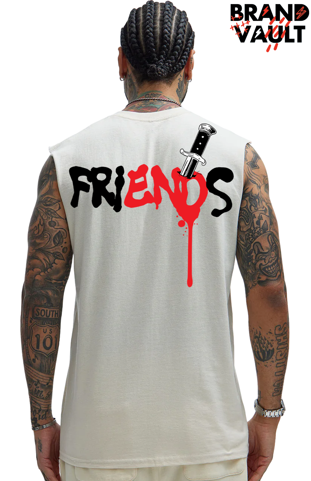 FRIENDS END! BVA SLEEVELESS DESIGNER TEE
