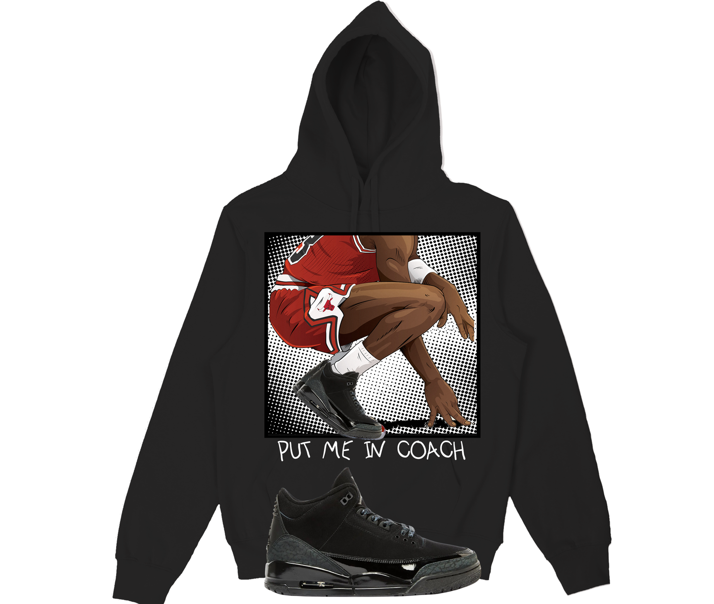 "Put me in Coach" Jordan Black Cat 3's Hoodie