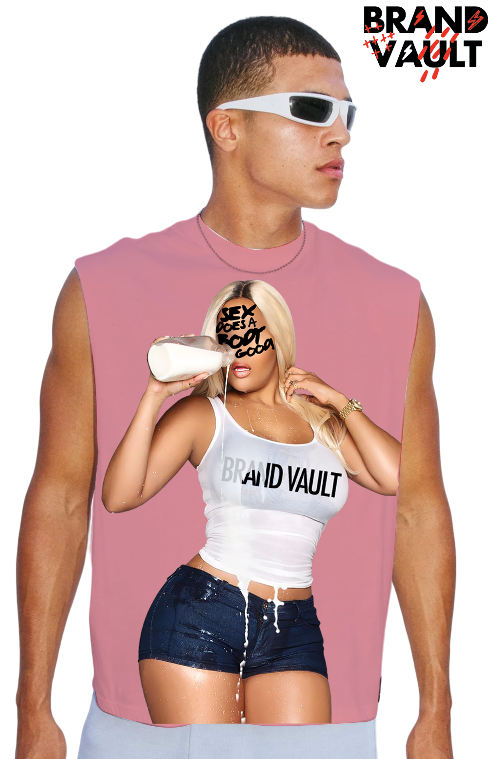 SEX DOES A BODY GOOD BVA SLEEVELESS DESIGNER TEE