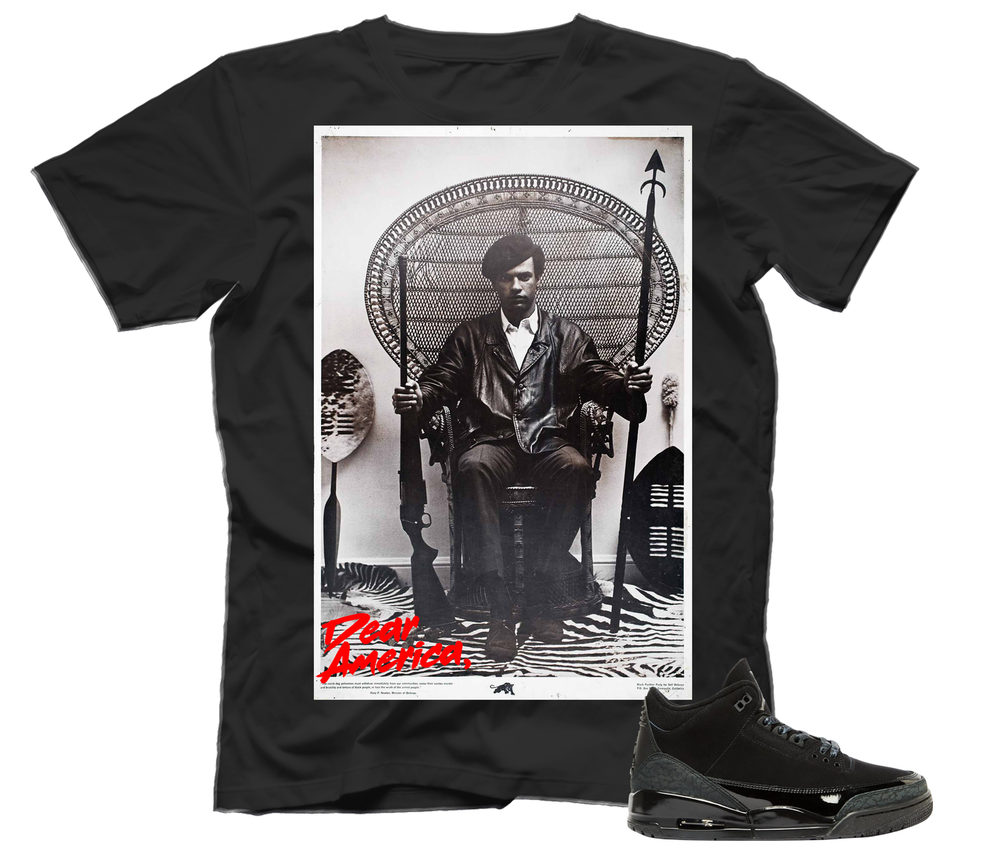 Huey (Tee) Air Jordan 3 Black Cat
