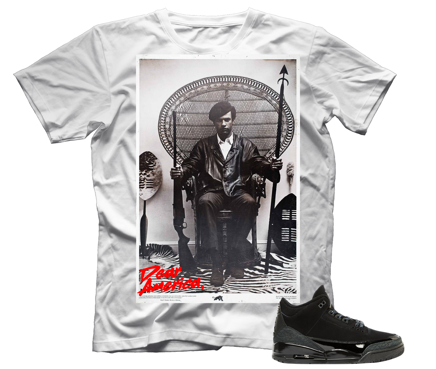 Huey (Tee) Air Jordan 3 Black Cat