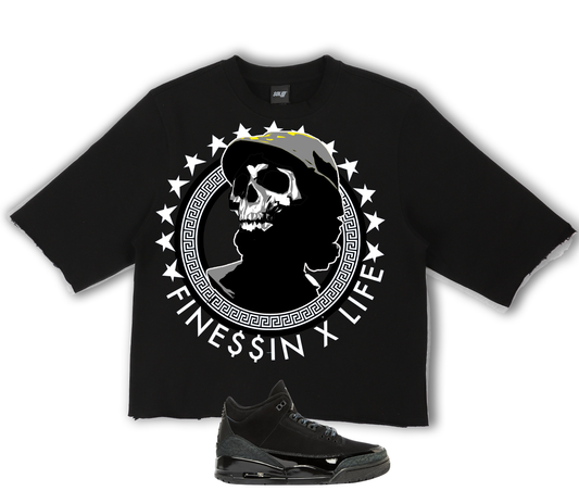 Army Skull (Cropped) Air Jordan 3 Black Cat