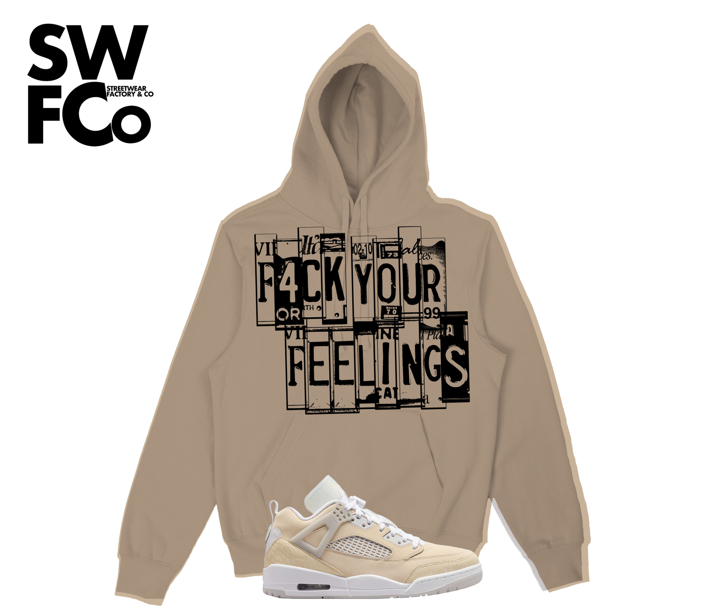 "F*ck Yo Feelings" Jordan Spizike Low Sand Drift Hoodie