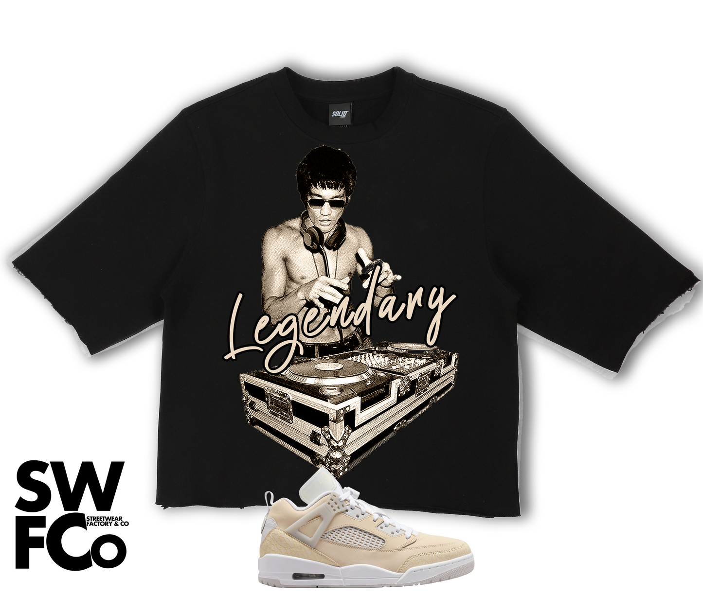 "Bruce" Jordan Spizike Low 4 Sand Drift Crop Tee