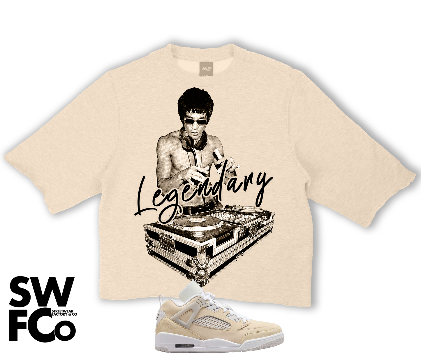 "Bruce" Jordan Spizike Low 4 Sand Drift Crop Tee