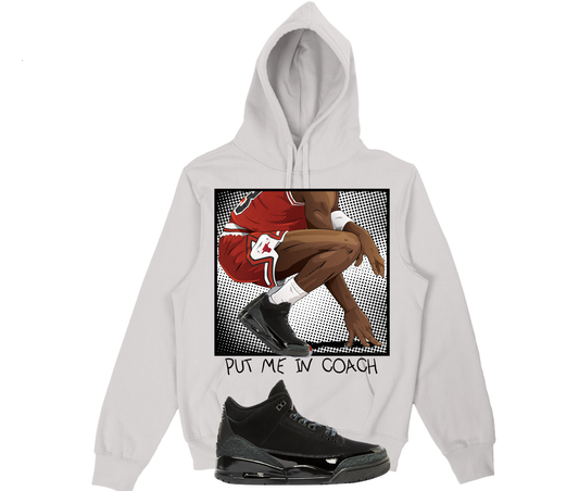 "Put me in Coach" Jordan Black Cat 3's Hoodie