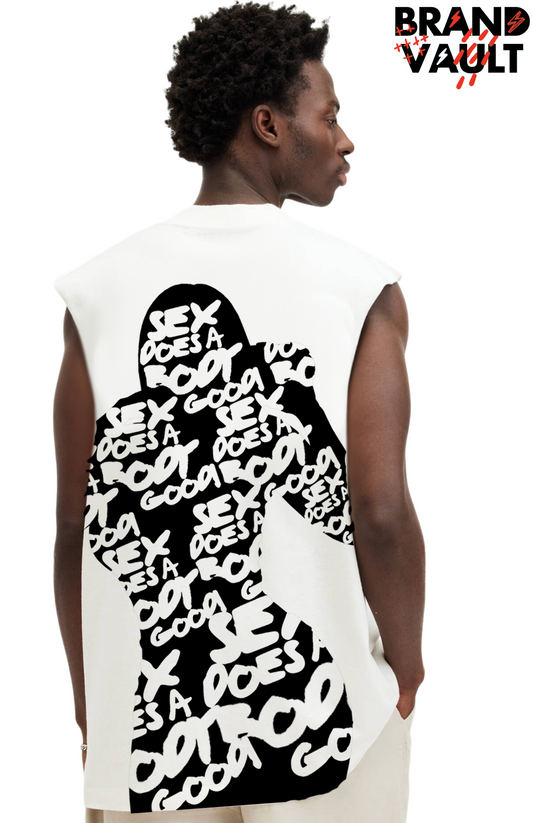 SEX DOES A BODY GOOD BVA SLEEVELESS DESIGNER TEE