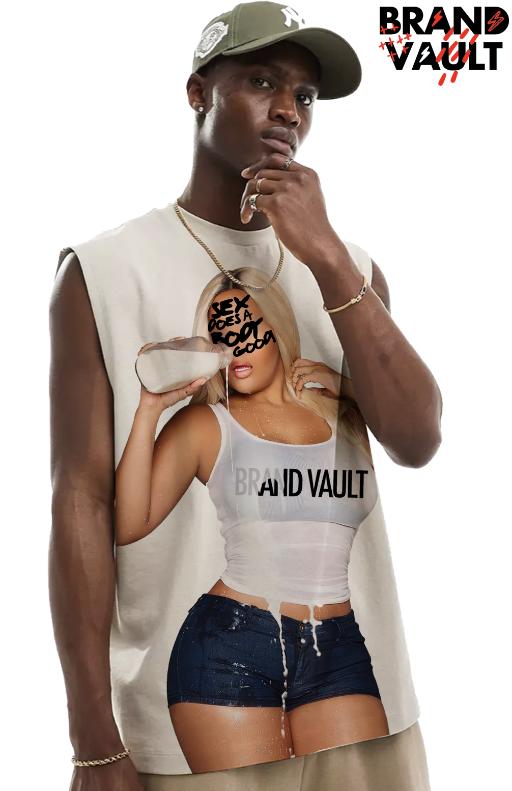SEX DOES A BODY GOOD BVA SLEEVELESS DESIGNER TEE