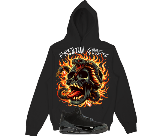 Fire Skull (Hoodie) Air Jordan 3 Black Cat
